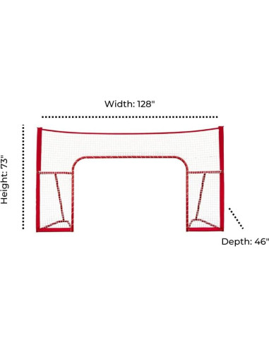 Barrera de Hockey Winnwell BS72RHD1515S18 182x116 cm Rojo