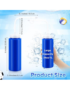 Paquete de 8 Botellas de Agua Skybooly 1.01L con Pajitas Largas 2