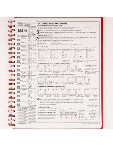 Libro de Anotaciones Premium Béisbol/Softbol Murray 60 Juegos
