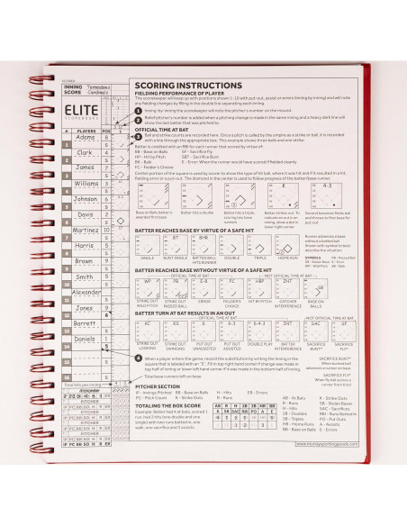 Libro de Anotaciones Premium Béisbol/Softbol Murray 60 Juegos