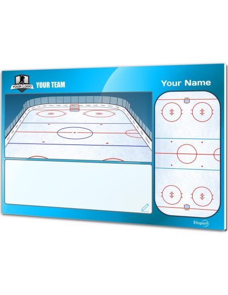 Tablero Táctico de Hockey sobre Hielo Etisport Doble Cara 30.5x20.5cm