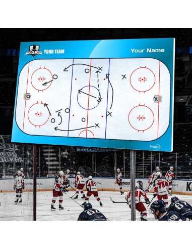 Tablero Táctico de Hockey sobre Hielo Etisport Doble Cara 30.5x20.5cm