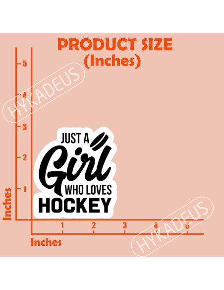 Calcomanías Impermeables HYKADEUS para Chicas Hockey 7.6 cm