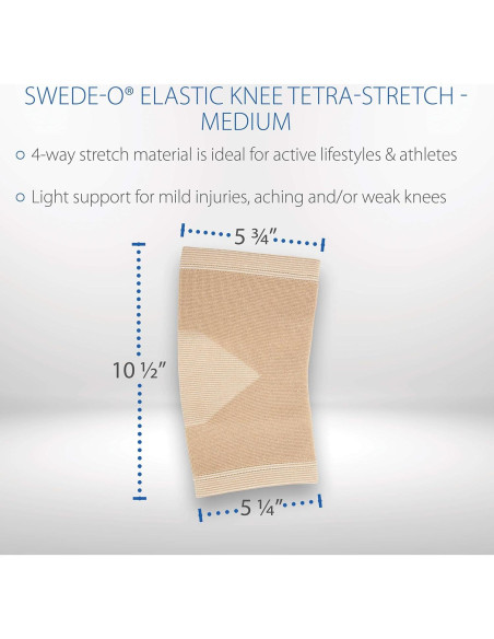 Soporte de Rodilla Elástico Swede-O Tetra-Stretch Mediano