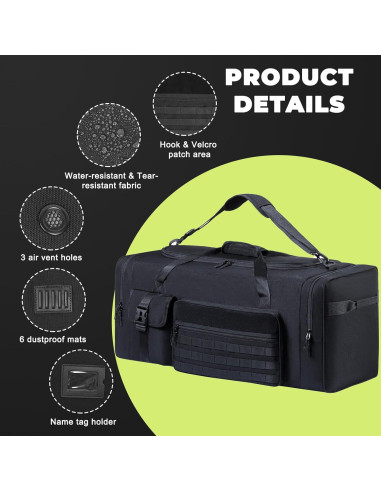 Bolsa Duffle Alta Resistencia 100L 82cm Negra - Equipos Deportivos