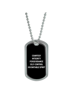 Etiqueta de Perro Militar Graphics & More - Karate Taekwondo 5 Tenets