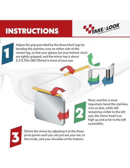 Espejo Retrovisor para Ciclismo TOMA UN VISTAZO - Ajustable