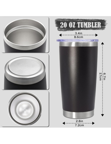 Vaso de Café de Viaje Aislado Doble Pared AEPDTD 20 oz Negro