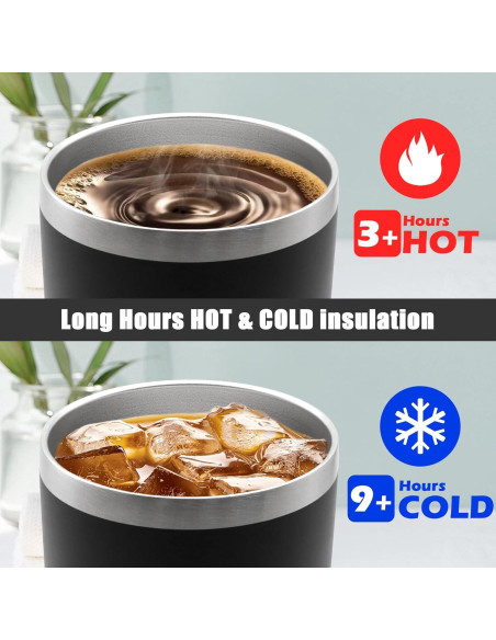 Vaso de Café de Viaje Aislado Doble Pared AEPDTD 20 oz Negro