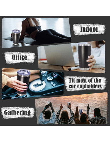 Vaso de Café de Viaje Aislado Doble Pared AEPDTD 20 oz Negro