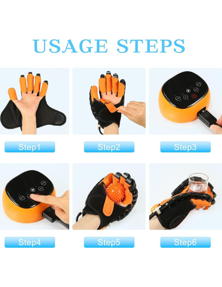 Guante Robot Rehabilitación Calentamiento Mano Izquierda L