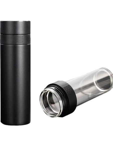 Botella de Agua Aislada DEDEYA 15oz con Infusor de Té - Negro