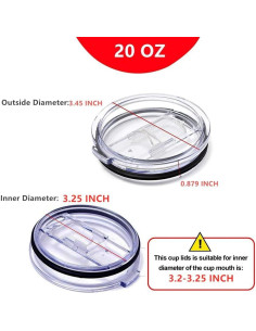 Tapa de Vaso AILUXUAN 20 oz a Prueba de Derrames - 2 Piezas 2
