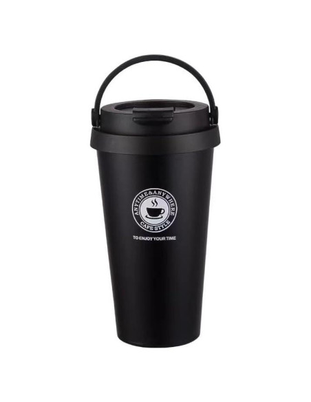 Taza de Café Aislada 16 oz FRAGSCEN Negra Doble Pared