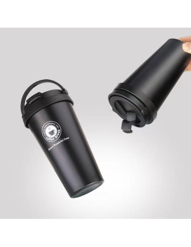 Taza de Café Aislada 16 oz FRAGSCEN Negra Doble Pared