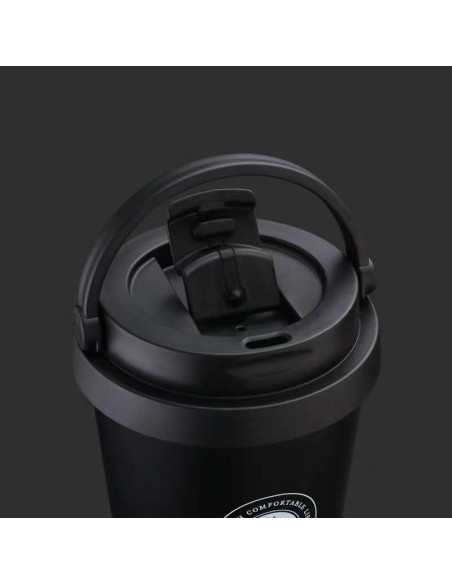 Taza de Café Aislada 16 oz FRAGSCEN Negra Doble Pared