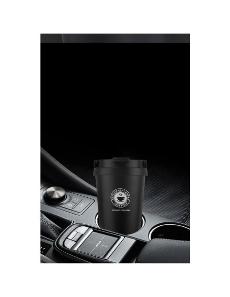 Taza de Café Aislada 16 oz FRAGSCEN Negra Doble Pared