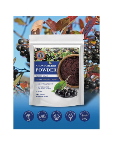 Polvo de Aronia Liofilizado Tesoro Siberiano 56.7 g Sin OGM