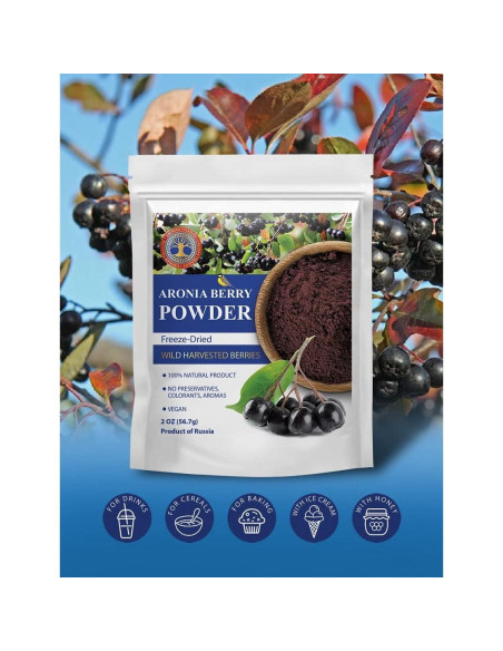 Polvo de Aronia Liofilizado Tesoro Siberiano 56.7 g Sin OGM