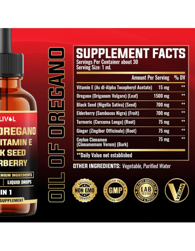 Gotas de Orégano Líquido Milivol 30ml - Soporte Inmunológico