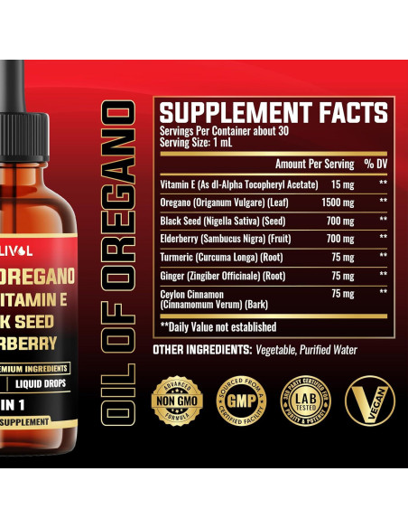 Gotas de Orégano Líquido Milivol 30ml - Soporte Inmunológico