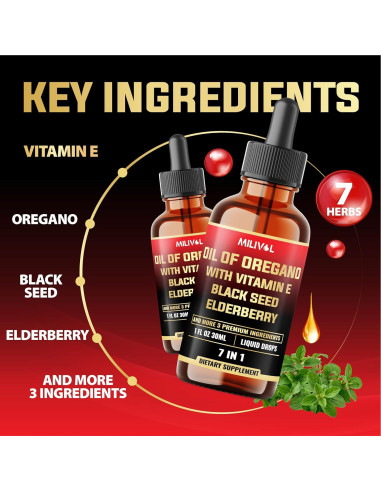 Gotas de Orégano Líquido Milivol 30ml - Soporte Inmunológico