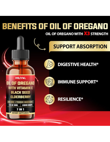 Gotas de Orégano Líquido Milivol 30ml - Soporte Inmunológico