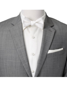 Corbata de moño autoajustable blanca Ox & Bull 100% seda 2