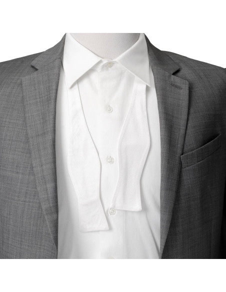 Corbata de moño autoajustable blanca Ox & Bull 100% seda