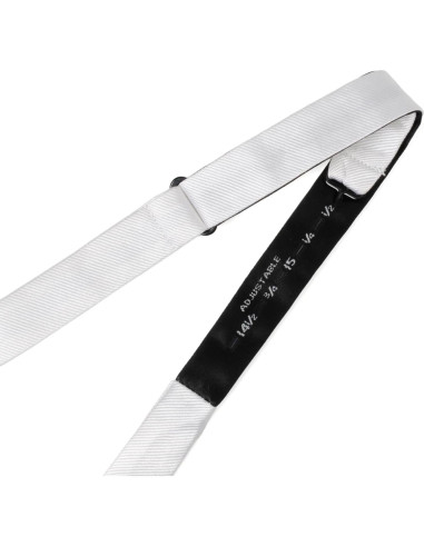 Corbata de moño autoajustable blanca Ox & Bull 100% seda