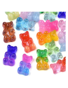 Cabochones de Oso de Goma Coloridos Pandahall 200Pcs 18x11mm