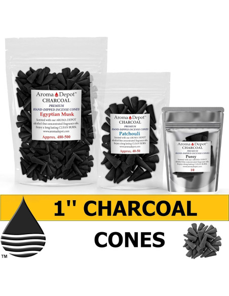 Conos de Carbón de Incienso Aroma Depot - 85-100 unidades