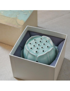 Quemador de Incienso Celadón Longquan Hecho a Mano - Soporte Cerámica Verde Jade 2