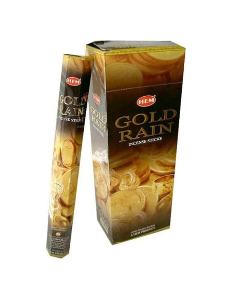 Incienso HEM Lluvia Dorada - Caja 6 Tubos 20g