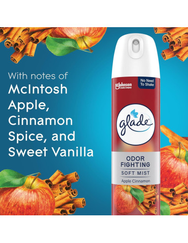 Aerosol Ambientador Glade Manzana y Canela 226.8 g - Frescura Duradera