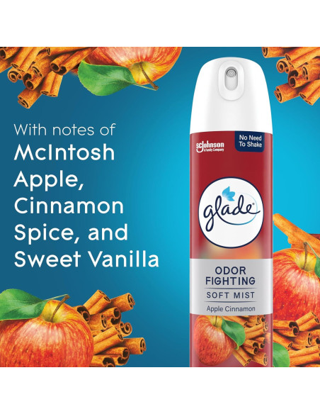 Aerosol Ambientador Glade Manzana y Canela 226.8 g - Frescura Duradera