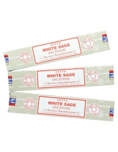 Incienso Nag Champa Satya - 3 Paquetes de 15g Salvia Blanca