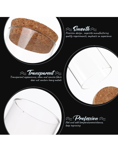 Campana de Vidrio Cloche IMIKEYA 5 Piezas con Base de Madera 10x6 cm