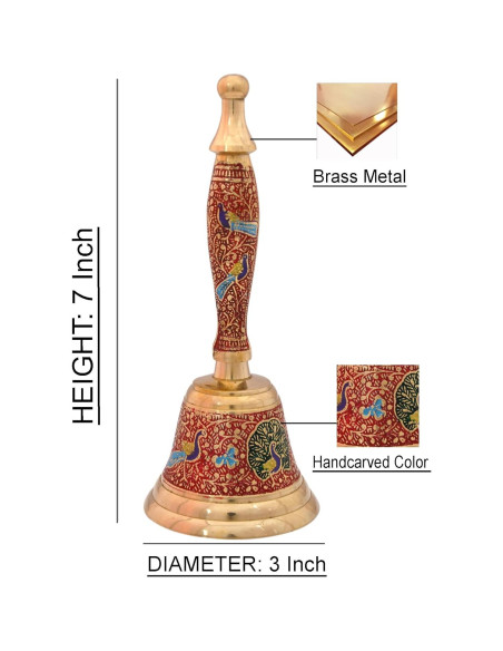 Campana de Mano de Latón Hashcart 17 cm - Decorativa y Multiusos