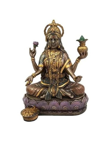 Estatua Lakshmi Diosa Hindú de Riqueza 16.5 cm Decorativa