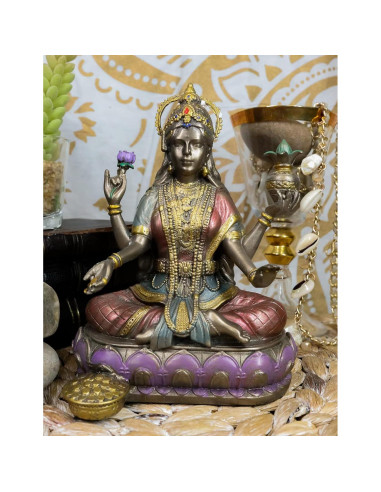 Estatua Lakshmi Diosa Hindú de Riqueza 16.5 cm Decorativa