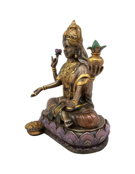 Estatua Lakshmi Diosa Hindú de Riqueza 16.5 cm Decorativa