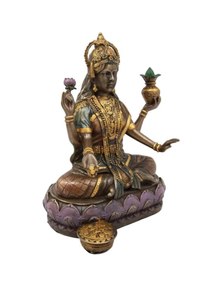 Estatua Lakshmi Diosa Hindú de Riqueza 16.5 cm Decorativa