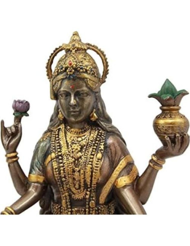Estatua Lakshmi Diosa Hindú de Riqueza 16.5 cm Decorativa