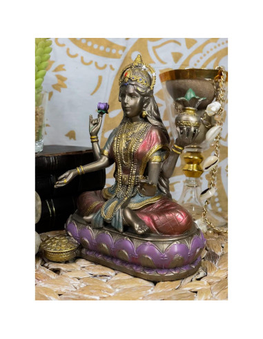 Estatua Lakshmi Diosa Hindú de Riqueza 16.5 cm Decorativa