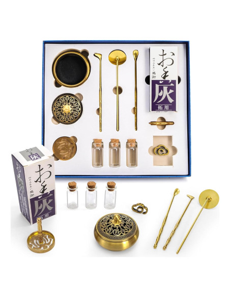 Kit de quemador de incienso Noamus 12 piezas con soporte