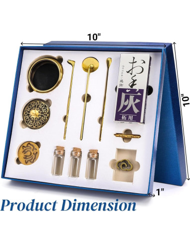 Kit de quemador de incienso Noamus 12 piezas con soporte