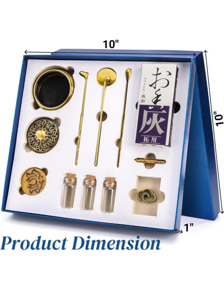 Kit de quemador de incienso Noamus 12 piezas con soporte