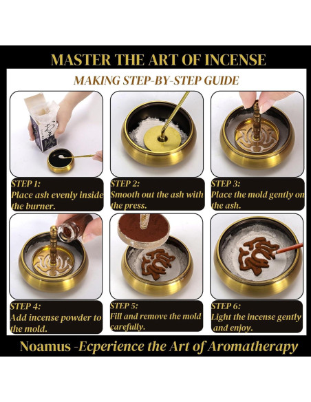 Kit de quemador de incienso Noamus 12 piezas con soporte