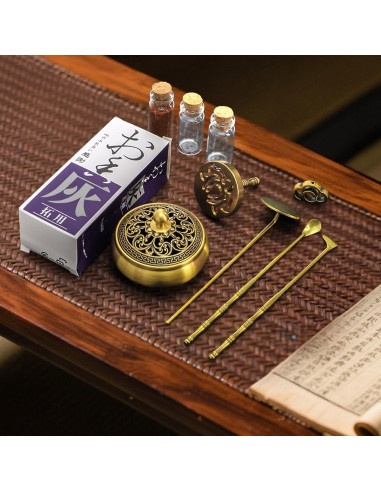 Kit de quemador de incienso Noamus 12 piezas con soporte